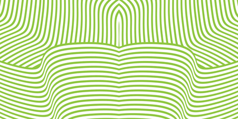 green line Abstract wavy background. Thin line on white.