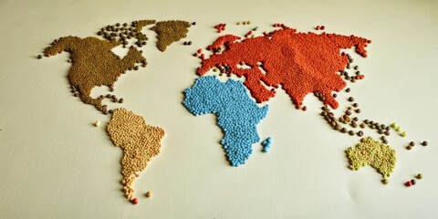 world map made of balls