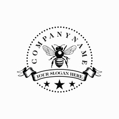 bee logo design vector template illustration