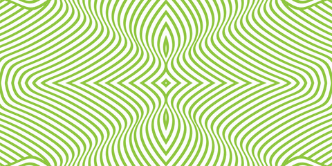 green line Abstract wavy background. Thin line on white.