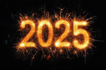 2025 Stylish Bold Letters with Sparklers