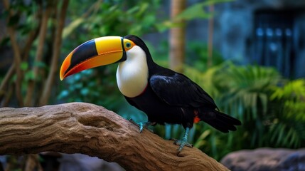 Fototapeta premium Vibrant Toucan Perched on a Branch