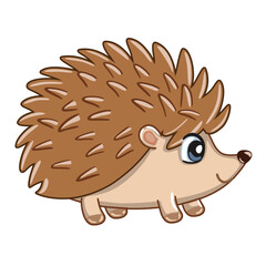 Adorable hedgehog in modern cartoon style. Vector.