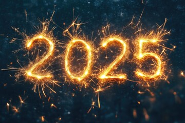 Modern Sparkler Style 2025 Bold Letters