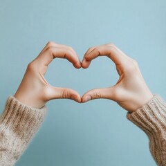 Obraz premium Hands creating a heart shape with two fingers