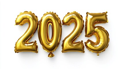 Shimmering 2025 Numbers in Balloon Style Design