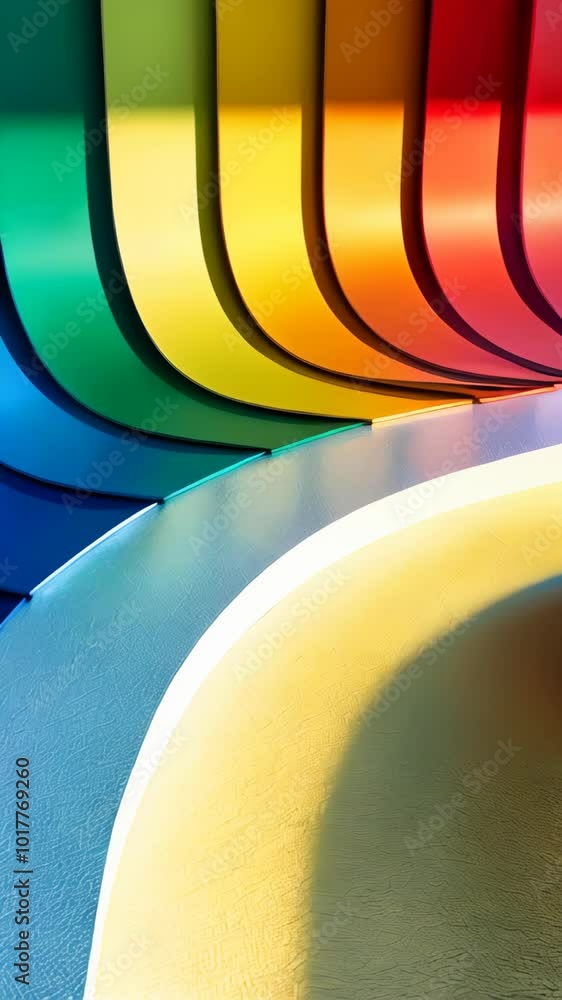 Poster abstract design with gradient colored shapes
