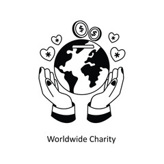 Worldwide Charity concepts outline style illustrations stock illustration