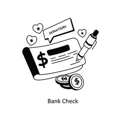 Bank Check concepts outline style illustrations stock illustration