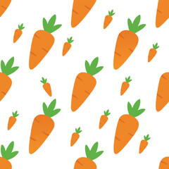 seamless carrot vegetable pattern on a white background
