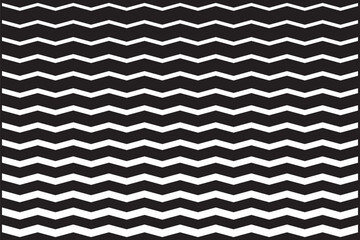 Regular black and white zigzag chevron pattern, seamless zig zag line texture abstract geometry background