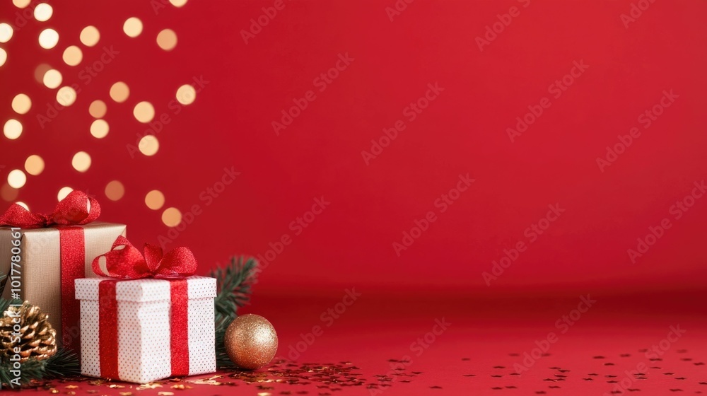 Poster elegant new year s eve banner template design with golden fireworks confetti and party poppers flat 