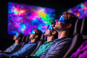 Audience with 3D Glasses Enjoying Interactive Experience