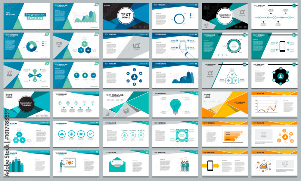 Poster set business presentation design template backgrounds and page layout design for brochure, book, mag