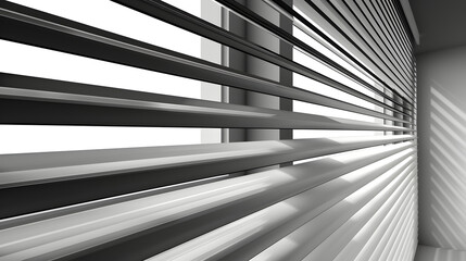 Shadow blinds. Light from window isolated on white background