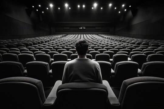 Focus on Single Audience Member in Empty Theater