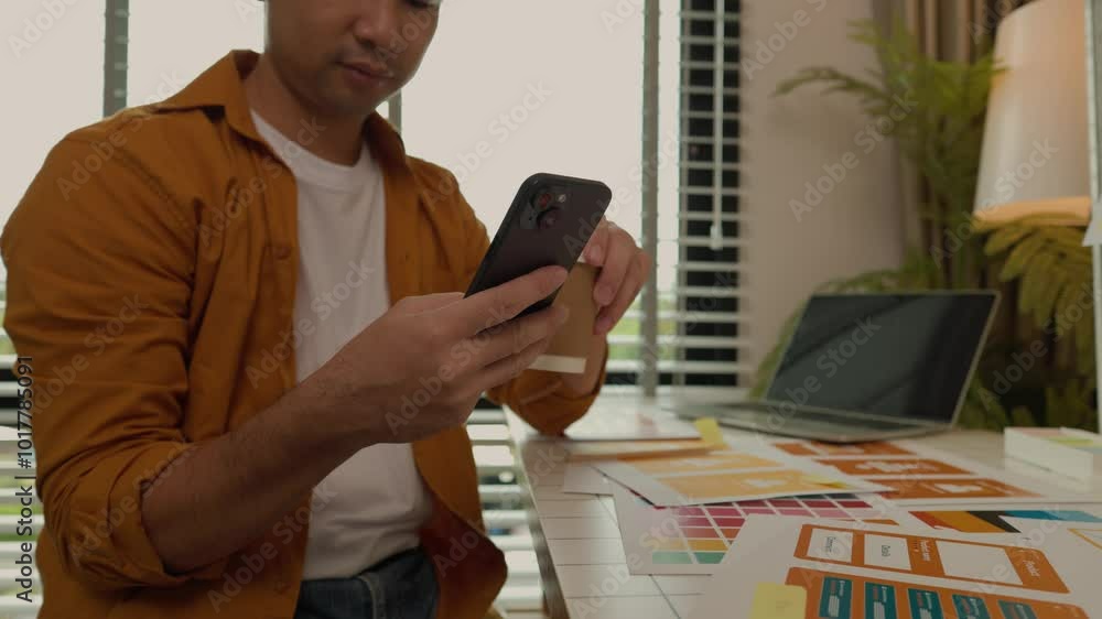 Poster web developers are designing the layout of digital products to meet the current people's interests, 