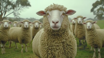 Obraz premium A herd of sheep in the dutch countryside
