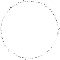Circle frame Hand drawn round borders, floral, royal, vintage