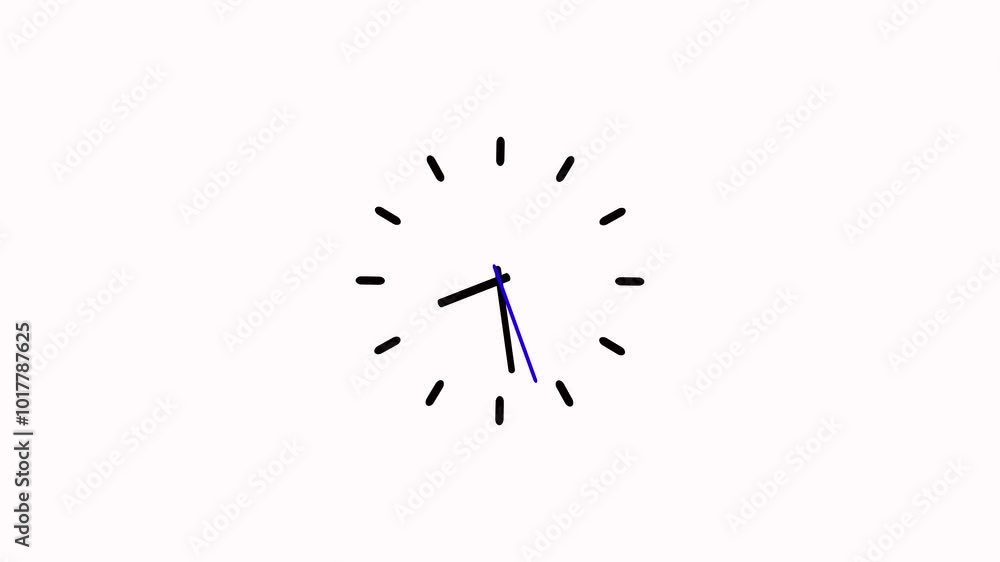 Poster animated time and clock linear icons. wait-animations for website. abstract new analog clock icon an