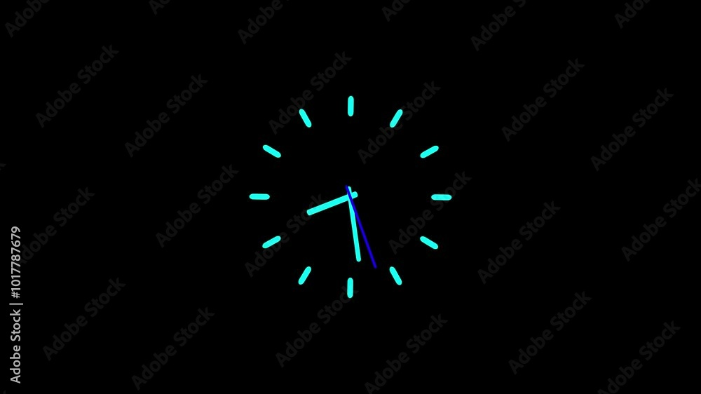Poster animated time and clock linear icons. wait-animations for website. abstract new analog clock icon an