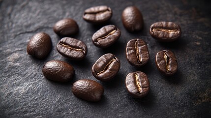 Naklejka premium The Coffee Beans on Slate