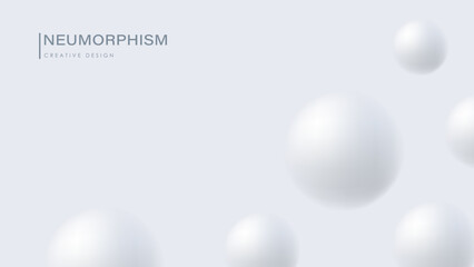White blurred 3d balls abstract vector background