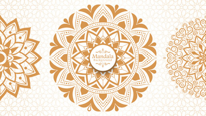 Luxury mandala background with golden arabesque pattern arabic islamic east style, Set of hand drawn mandala elements