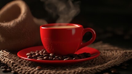 Fototapeta premium The Red Coffee Cup