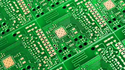 green printed circuit board. background or texture