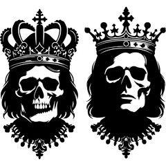 Vector silhouette of king and queen