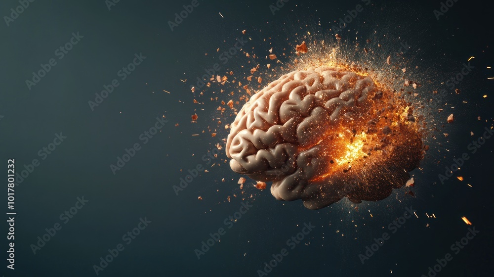 Aufkleber exploring the concept of a exploding brain creativity, innovation, and mental dynamics