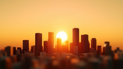 Fototapeta premium urban heat island effect, showcasing a cityscape with elevated temperatures compared to surrounding rural areas.