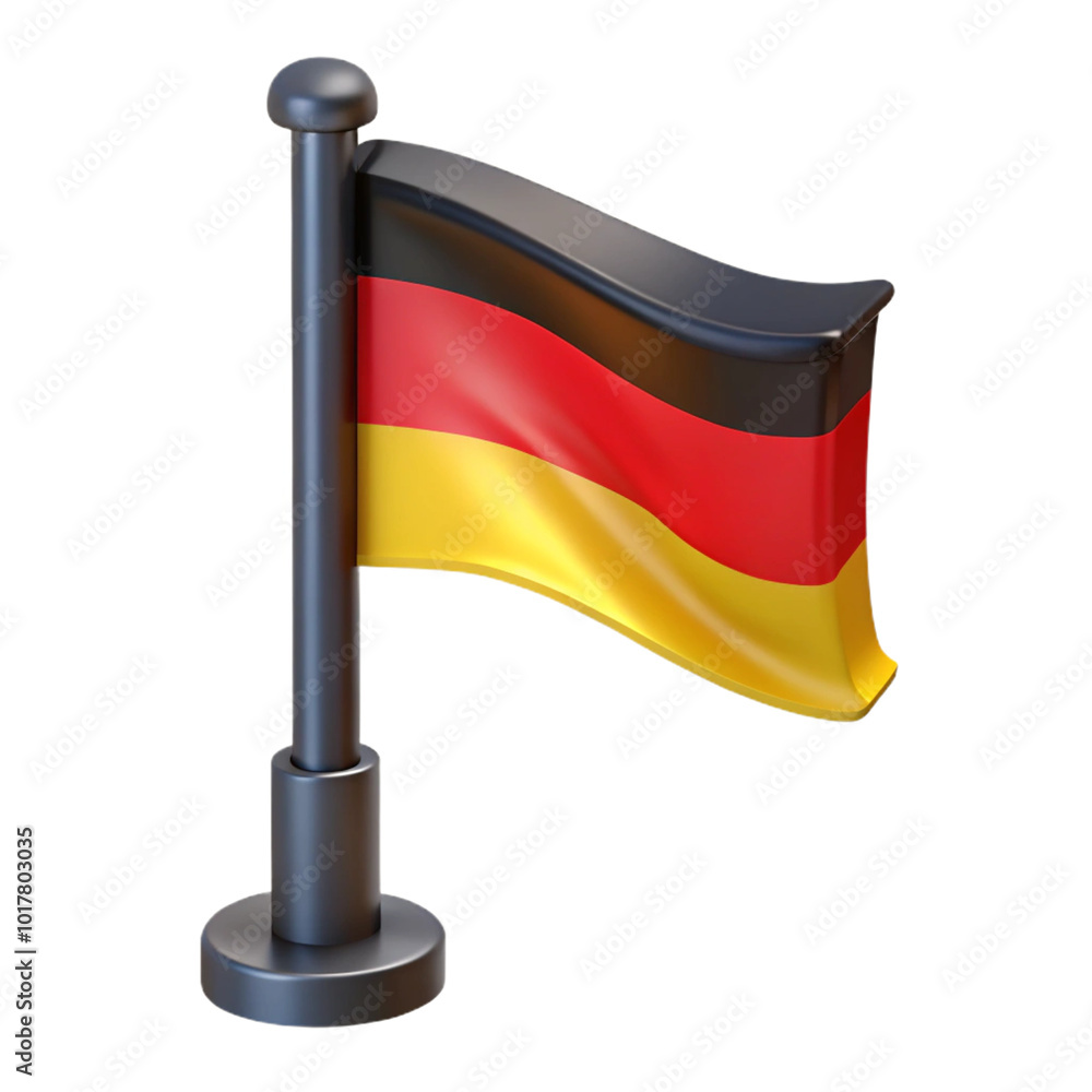 Wall mural  Germany  Flag    3d cartoon style illustration