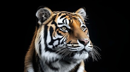 Obraz premium Regal Tiger Poses Against the Night