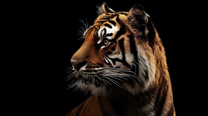 Fototapeta premium Regal Tiger Poses Against the Night