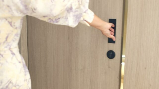 open the bathroom door, go to toilet
