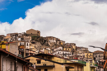 views of Viggiano city center with a clear sky in the background, Matera, Basilicata