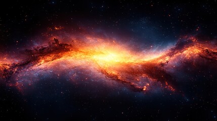Fototapeta premium Cosmic Nebula: A Blaze of Color in the Vastness of Space