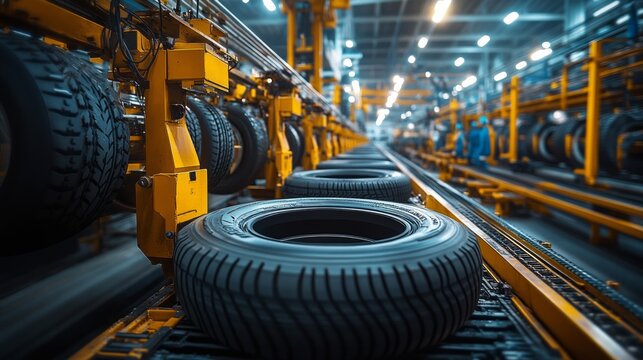automated line at a truck tire manufacturing plant