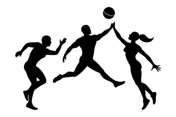 Volleyball Player | vector silhouette illustration on white background