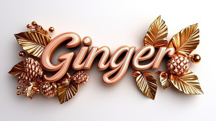 Elegant Ginger Logo with Floral Elements