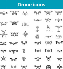 Drone Icons Line UAV Icon Aerial Icon Technology Icon Flight Icon Vector