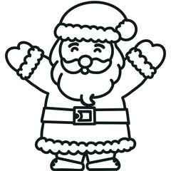 Minimalist Outline Drawing of a Christmas, Elegant Design, Cute hand drawn.
