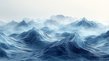 Obraz premium A vast ocean with a lot of waves and mountains in the background