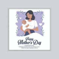 Mother's day poster design ad template