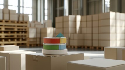 The Colorful Stacks in Warehouse