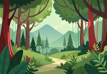 Hand drwn forest illustration