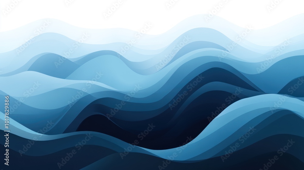 Poster abstract blue gradient with transparency useful for layered designs, giving a sense of depth and dim