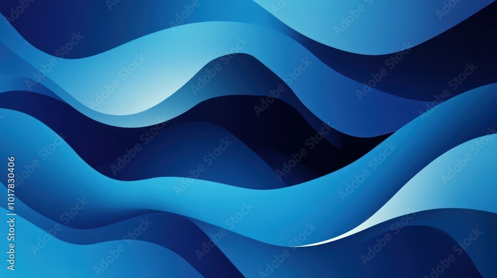 Poster abstract gradient with multiple blue tones offering dynamic color variation within blue shades, usef